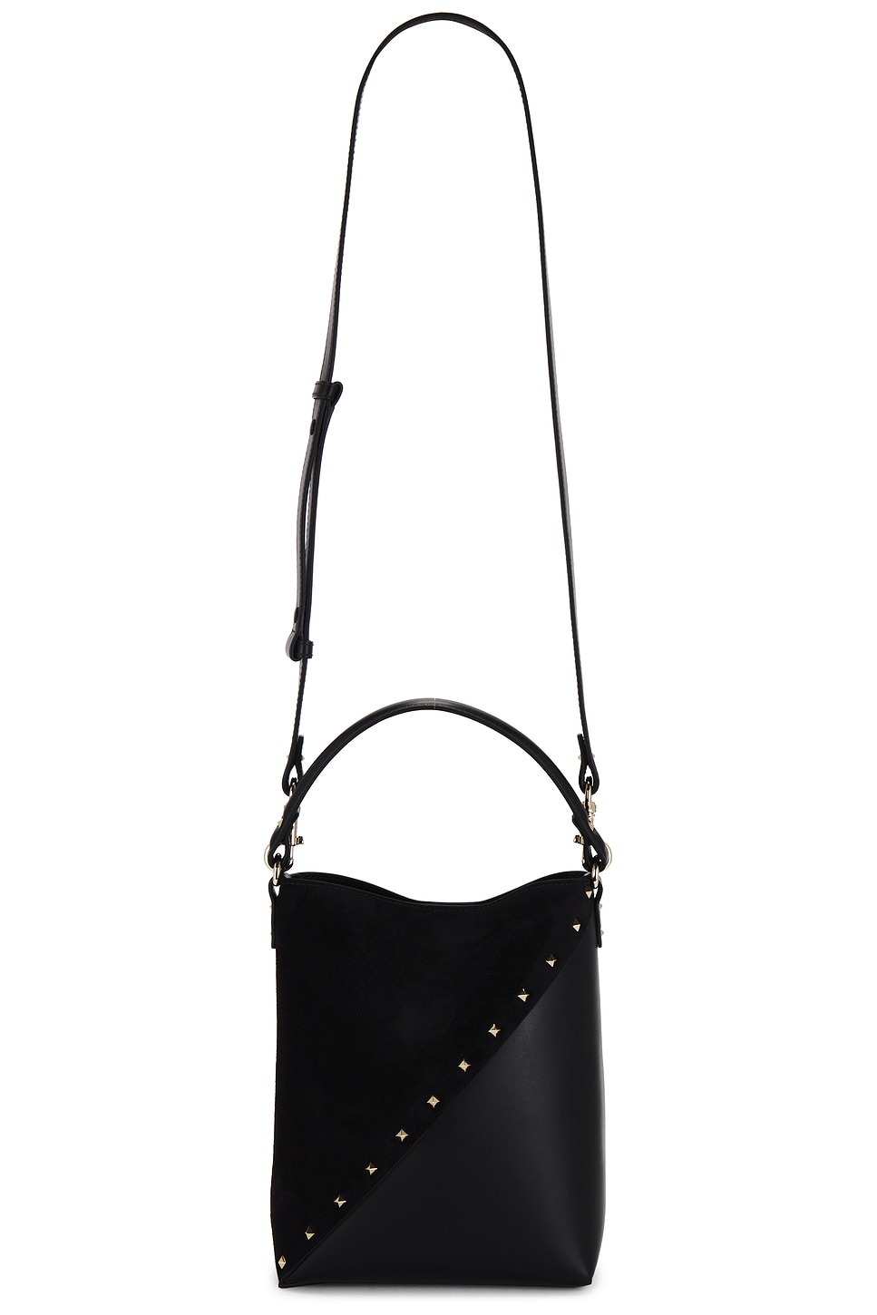 Shop Valentino Rockstud Wispy Bucket Bag In Nero