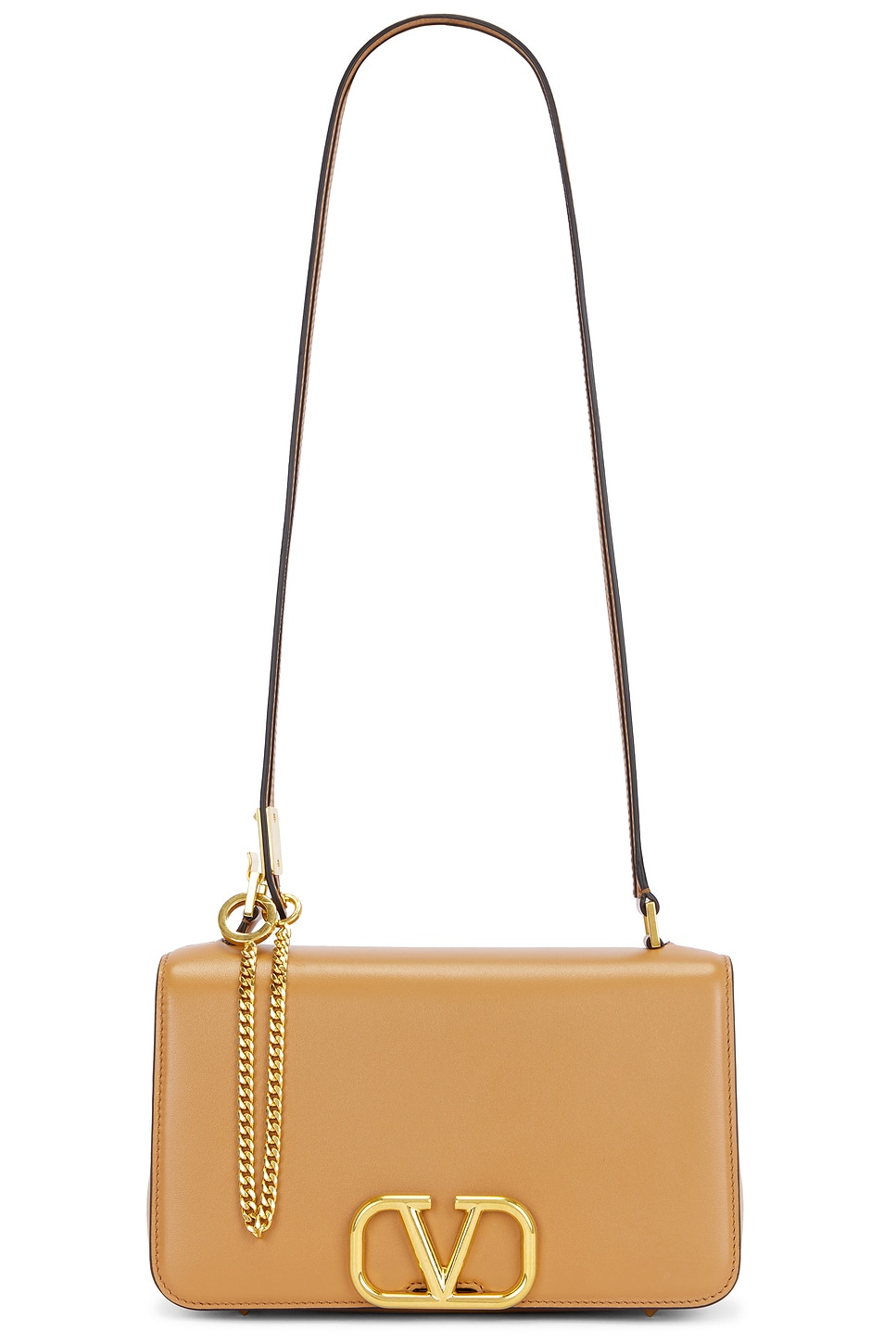 V Sling Shoulder Bag in Tan