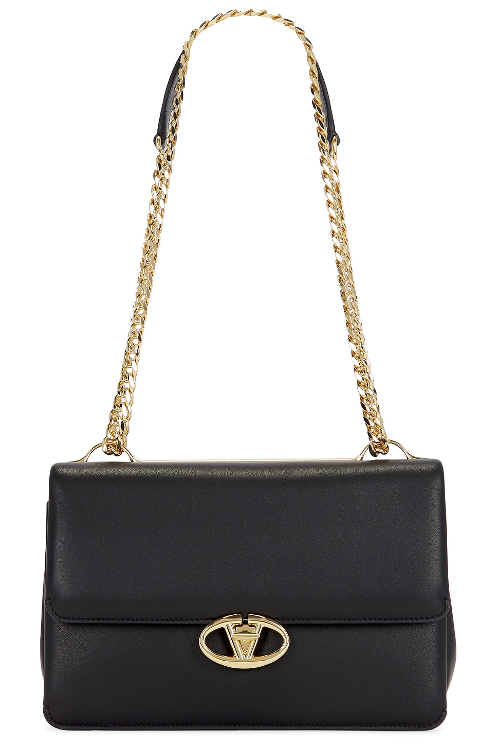 Chain Medium Shoulder Bag in Black