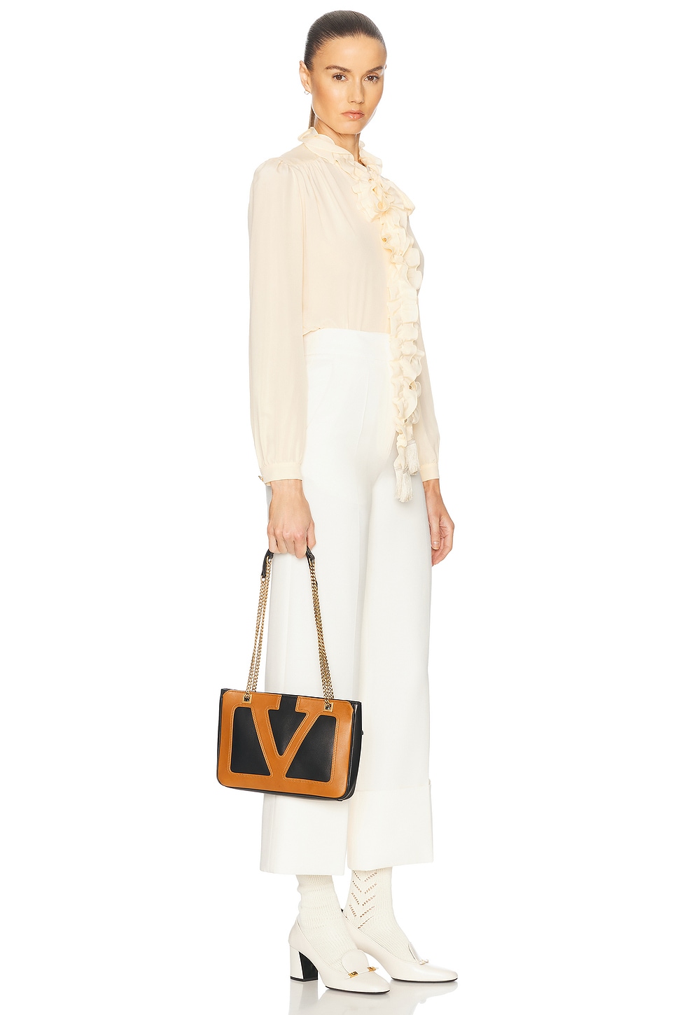 Valentino Viva Superstar Small Tote Bag In Nero & Spice
