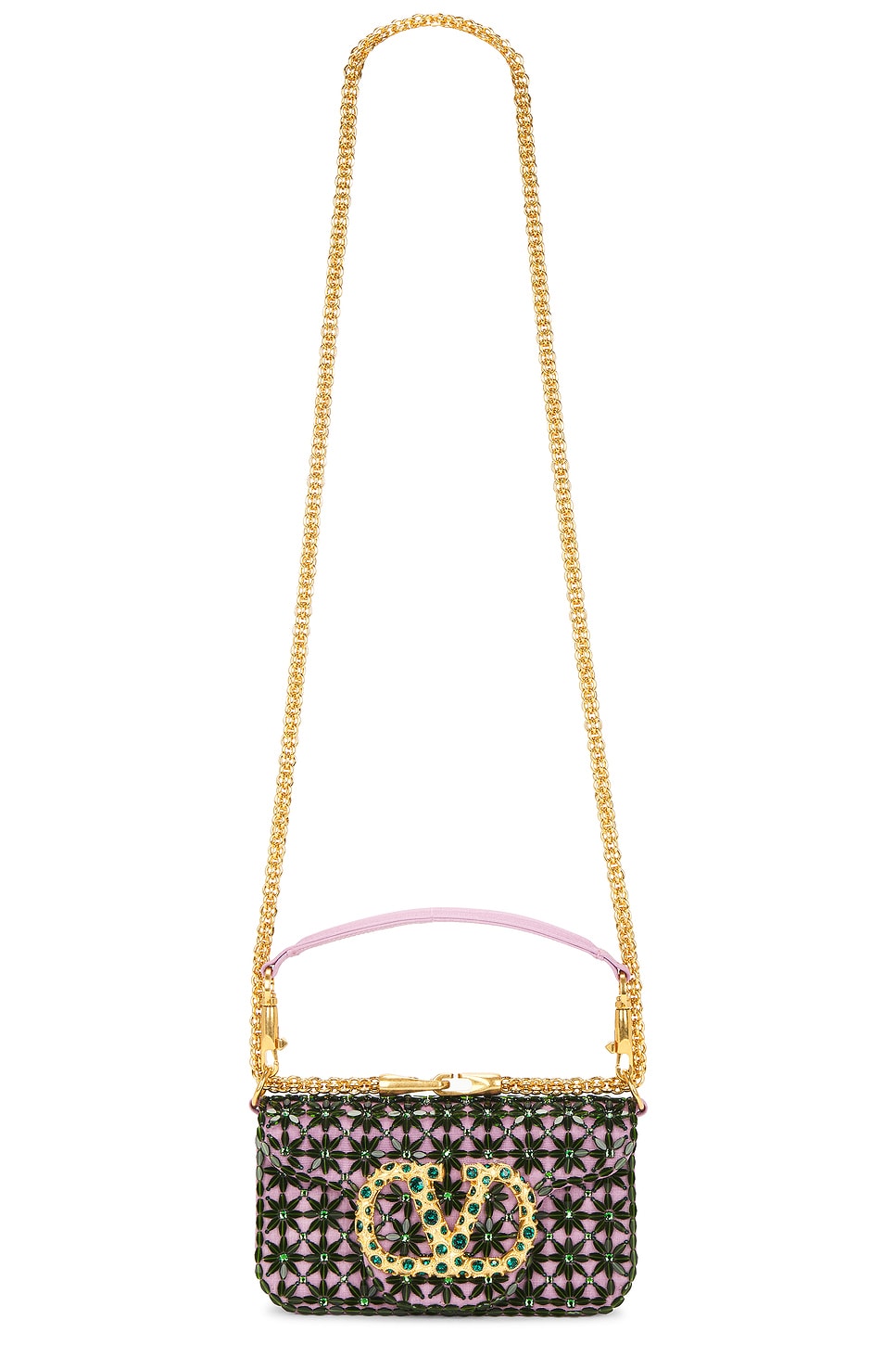 Loco Small Shoulder Bag in Green,Pink