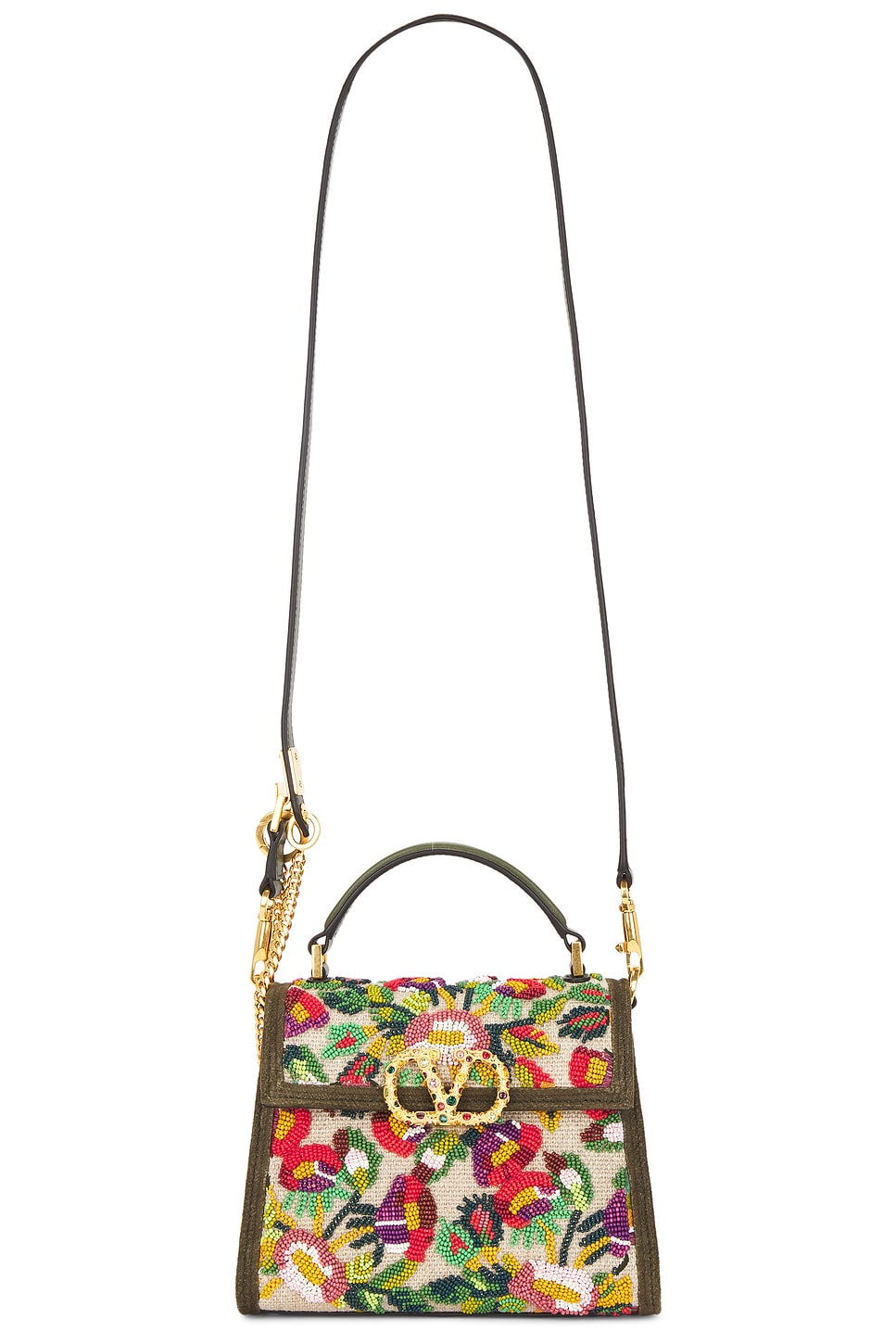 V Sling Mini Top Handle Bag in Multi