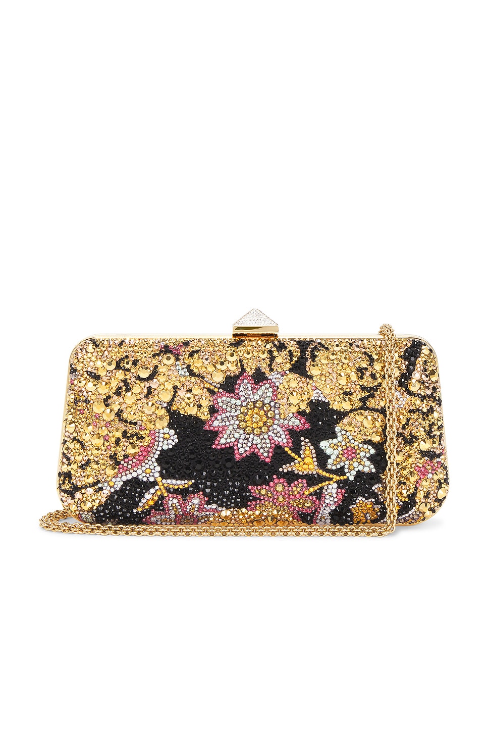 Carry Secrets Minaudiere Bag in Black,Metallic Gold