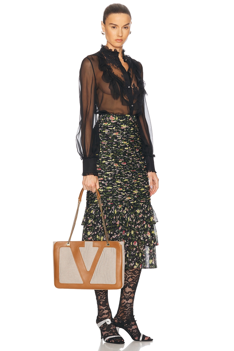 Valentino Medium Canvas And Leather Viva Superstar Tote Bag