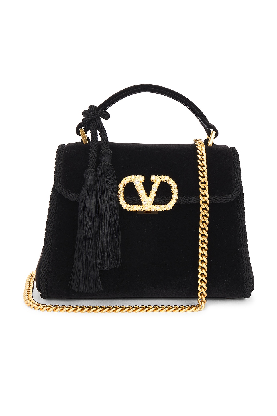 Valentino V Sling Mini Top Handle Bag In Black