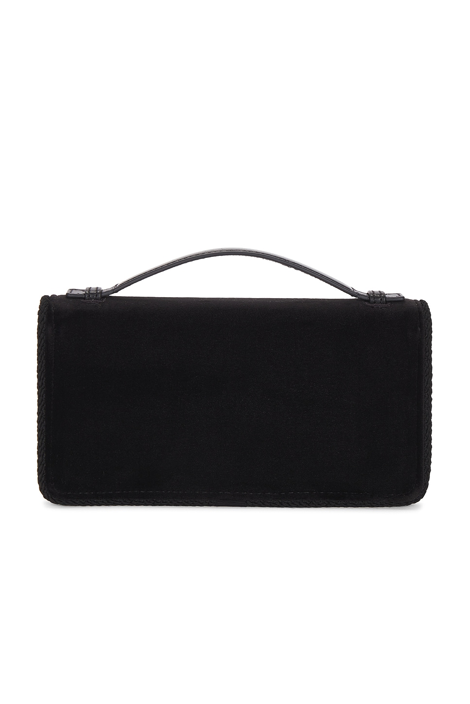 Valentino Garavani Vlogo Signature Velvet Wallet On Chain In Black