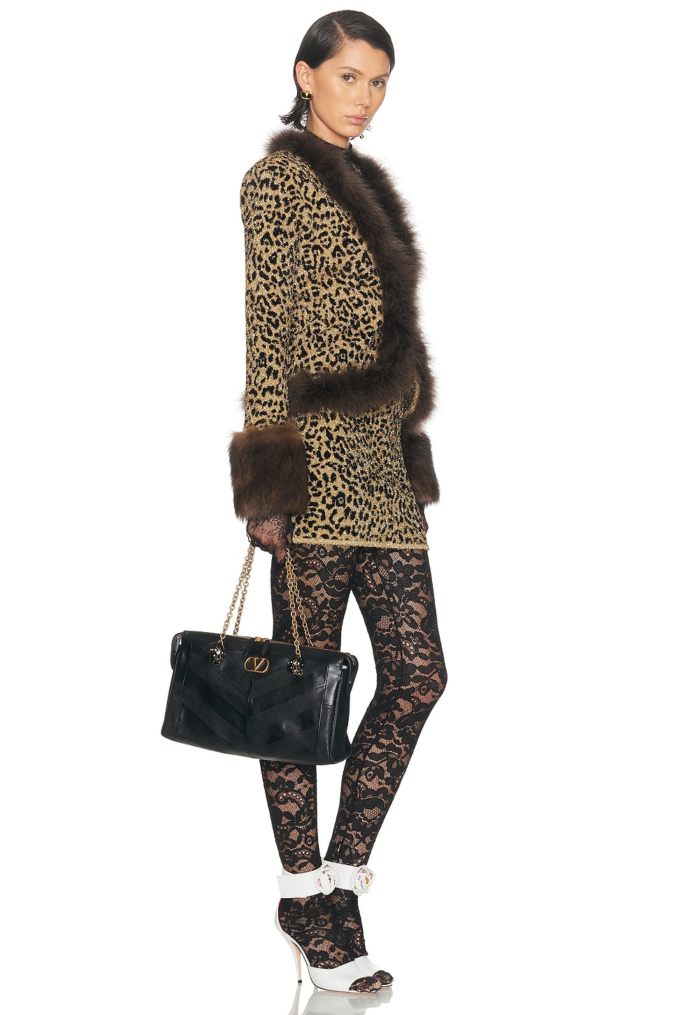 Valentino Growl Medium Tote Bag In Black