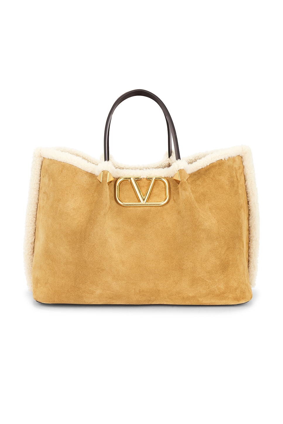 Valentino V Logo Signature Medium Tote Bag In Orange