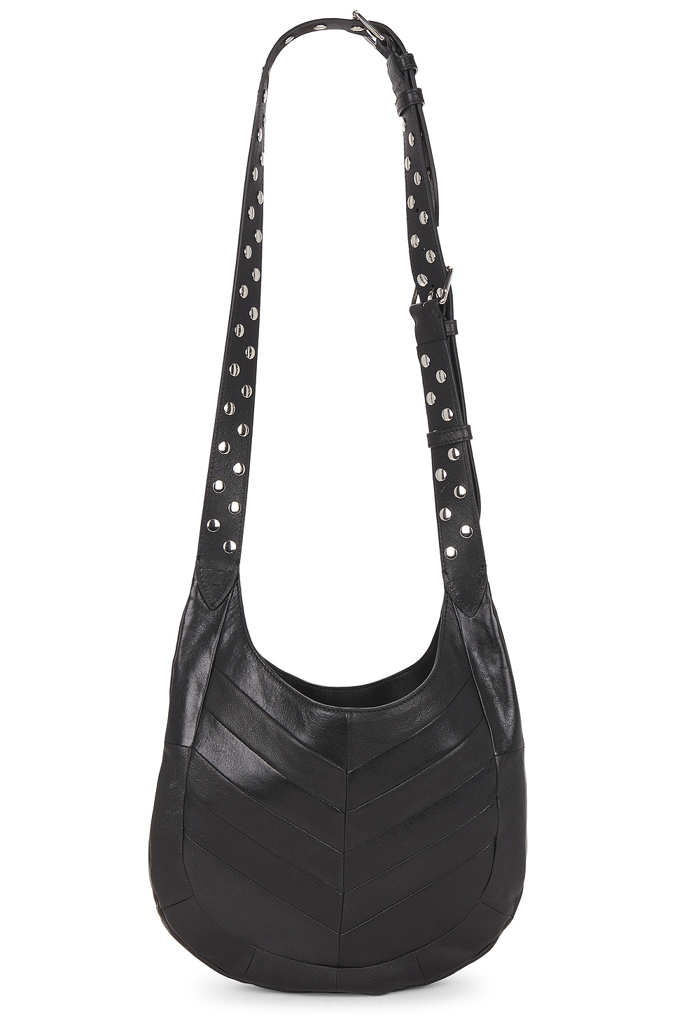 Valentino Leather Hobo Shoulder Bag In Black