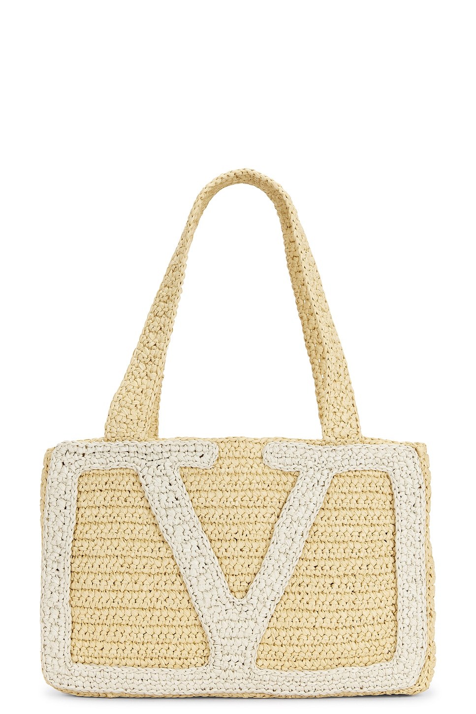 Valentino Garavani Crochet Raffia Viva Superstar Medium Tote Bag