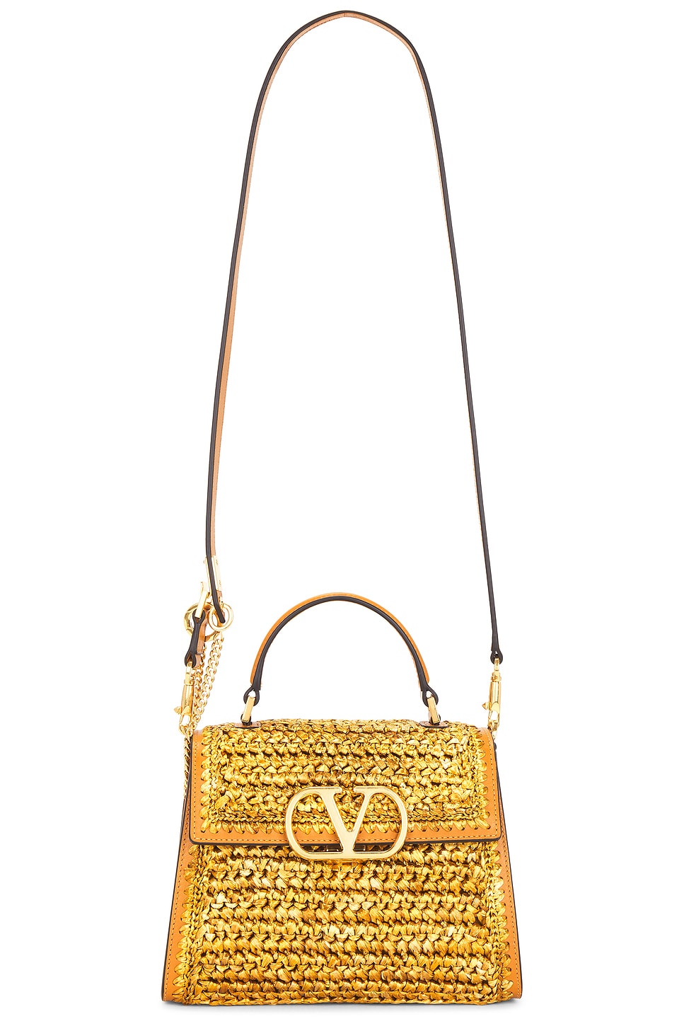 Valentino Garavani Crochet Raffia VSLING Top Handle Bag
