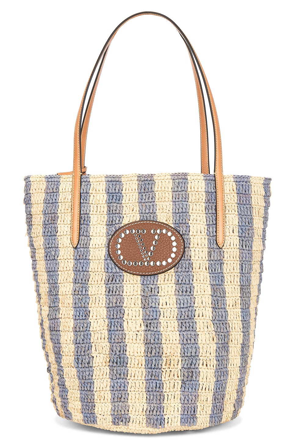 Valentino Garavani Crochet Raffia VLogo Signature Bucket Bag