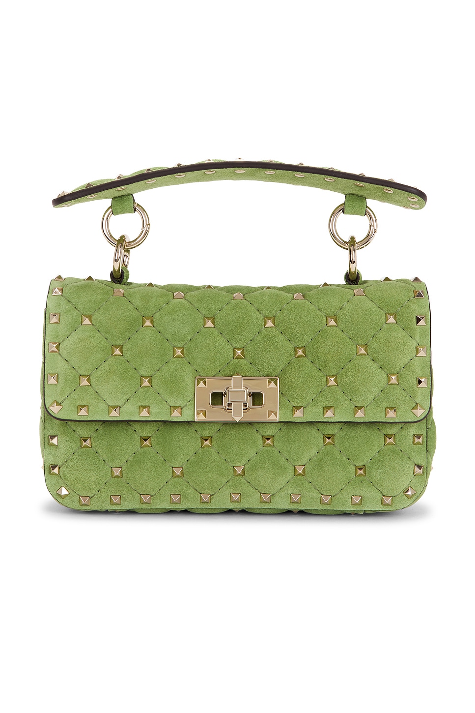 Valentino Garavani Rockstud Spike Small Shoulder Bag In Cleared Mint