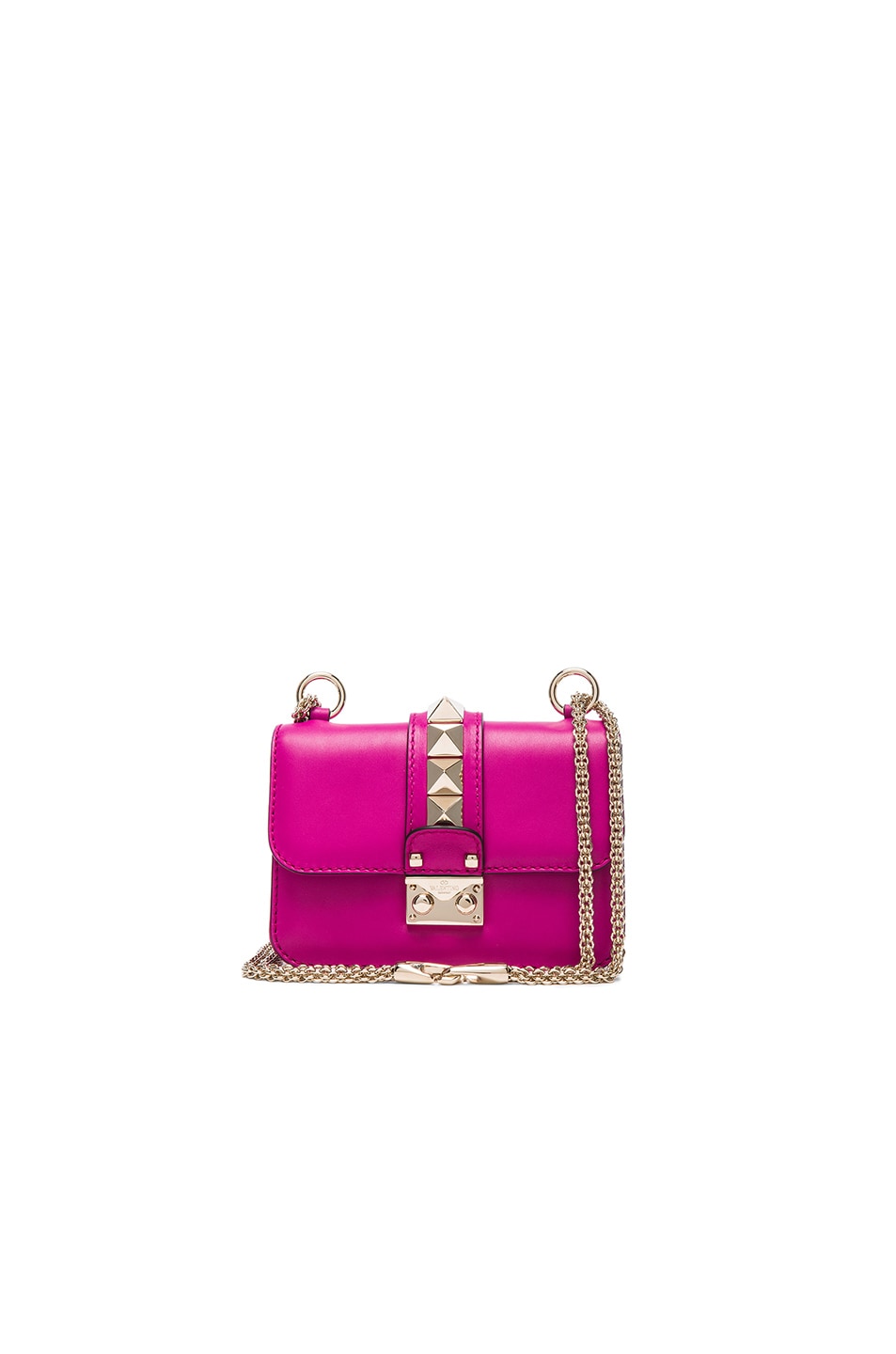 Image 1 of Valentino Garavani Micro Mini Lock Shoulder Bag in Fuchsia