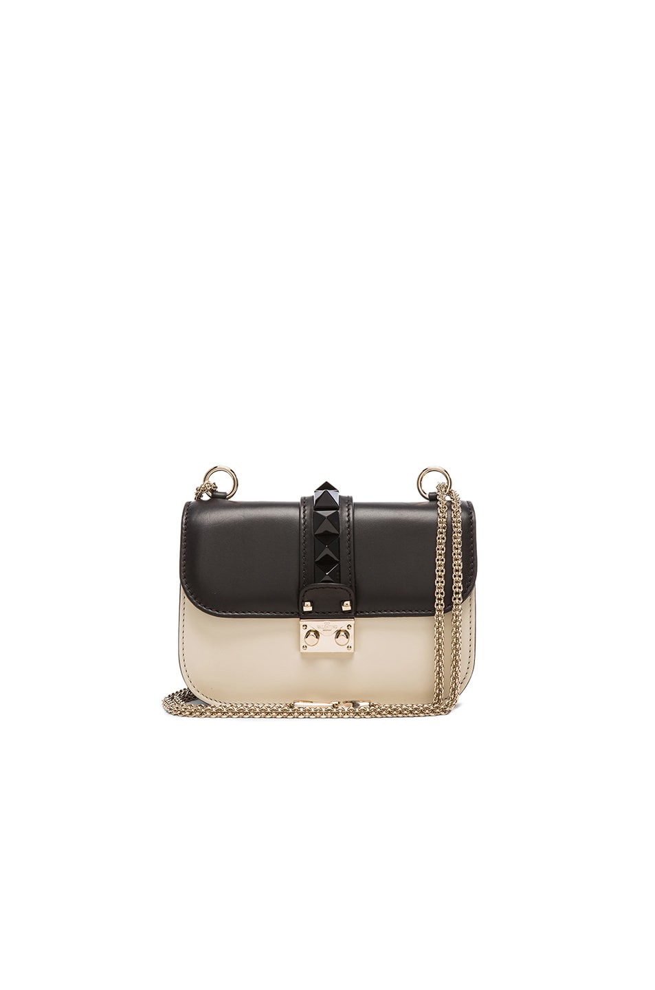 Image 1 of Valentino Garavani Bi Color Small Lock Shoulder Bag in Black & White
