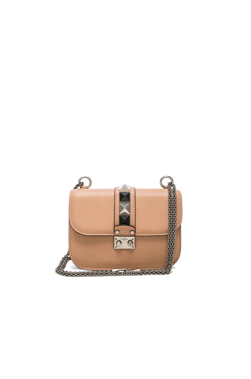 Image 1 of Valentino Garavani Lock Rolling Small Shoulder Bag in Soft Noisette