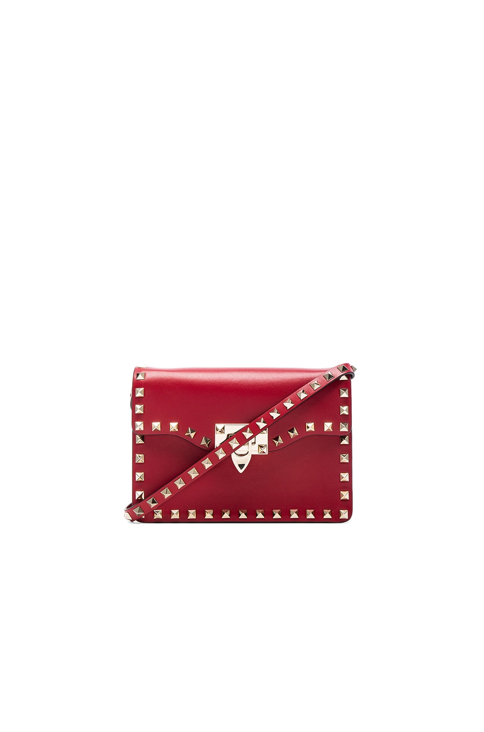 Image 1 of Valentino Garavani Small Rockstud Shoulder Bag in Red