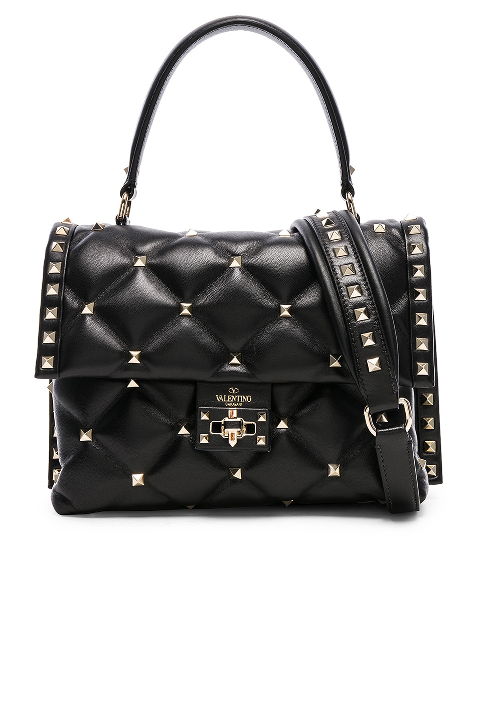 Image 1 of Valentino Garavani Candystud Top Handle Bag in Black