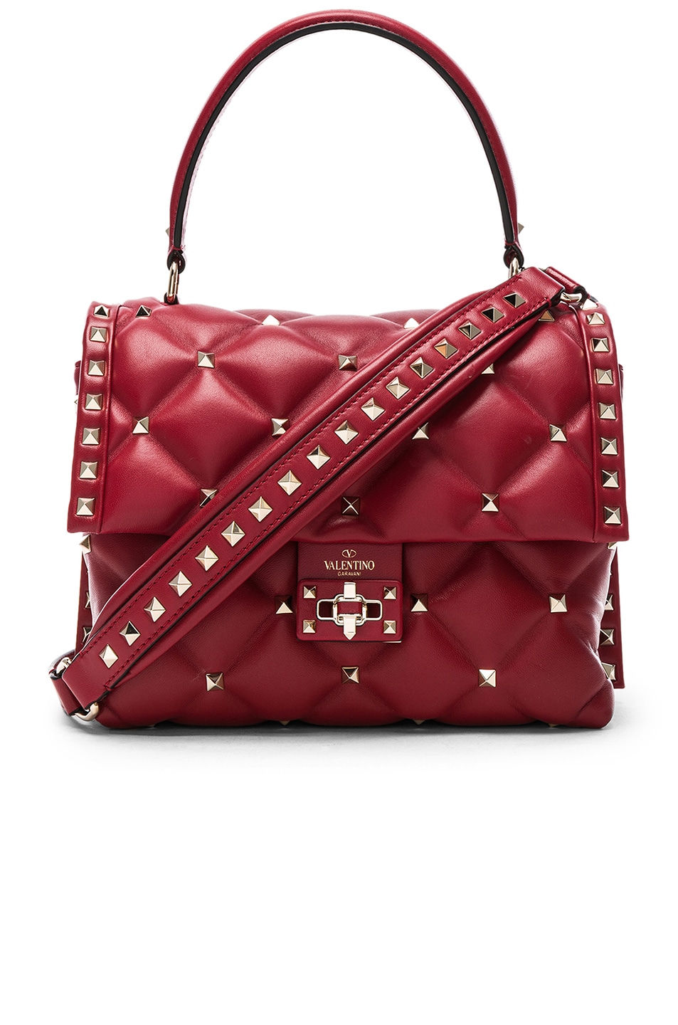 Image 1 of Valentino Garavani Candystud Top Handle Bag in Red