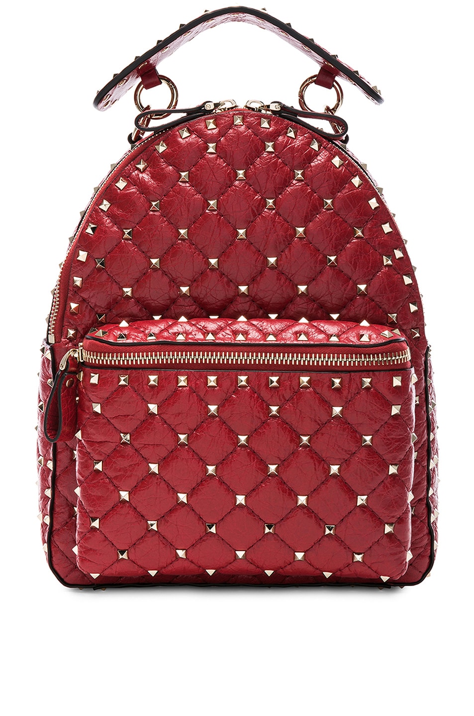 Image 1 of Valentino Garavani Small Rockstud Spike Backpack in Red