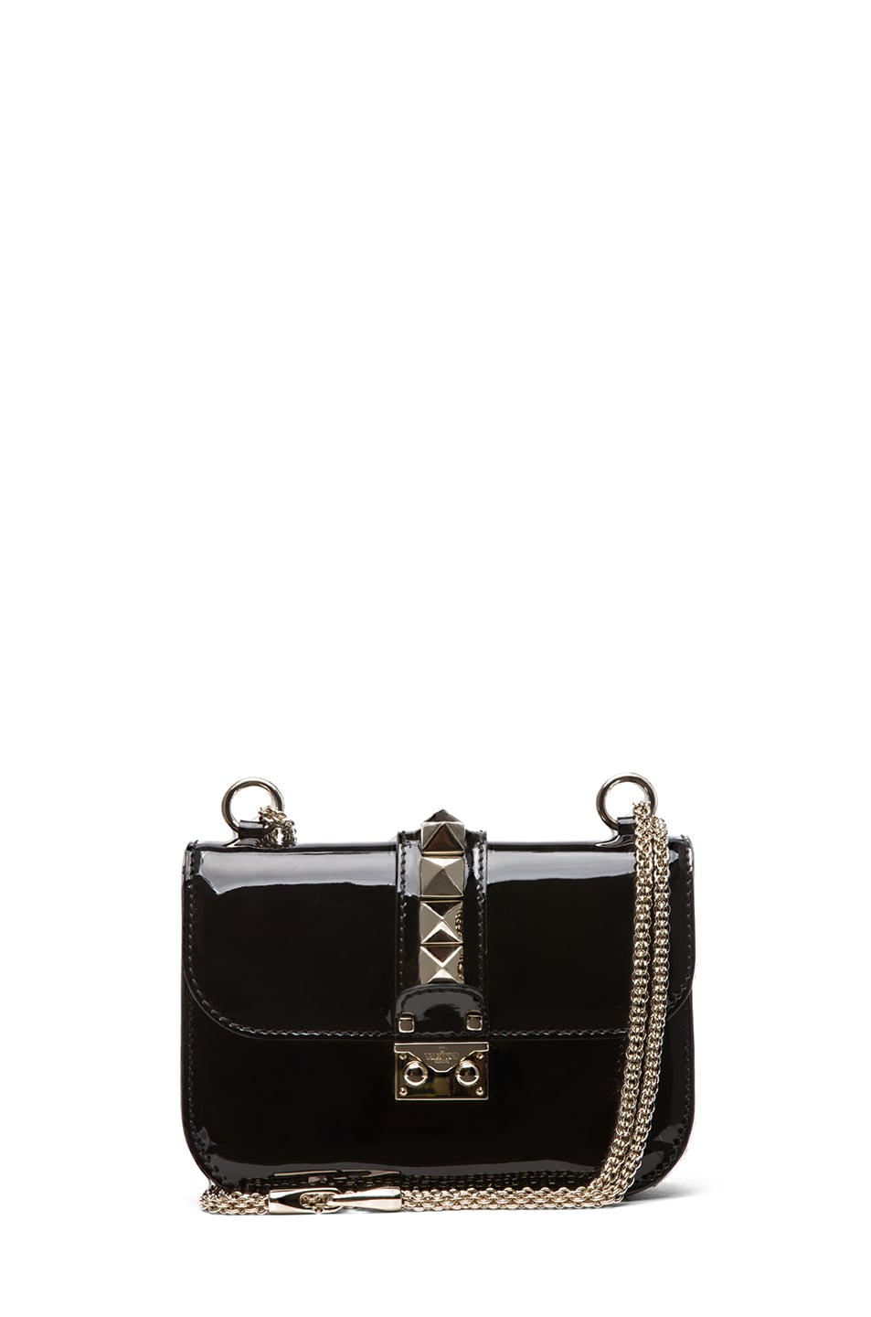 Valentino Small Lock Flap Bag in Black | FWRD