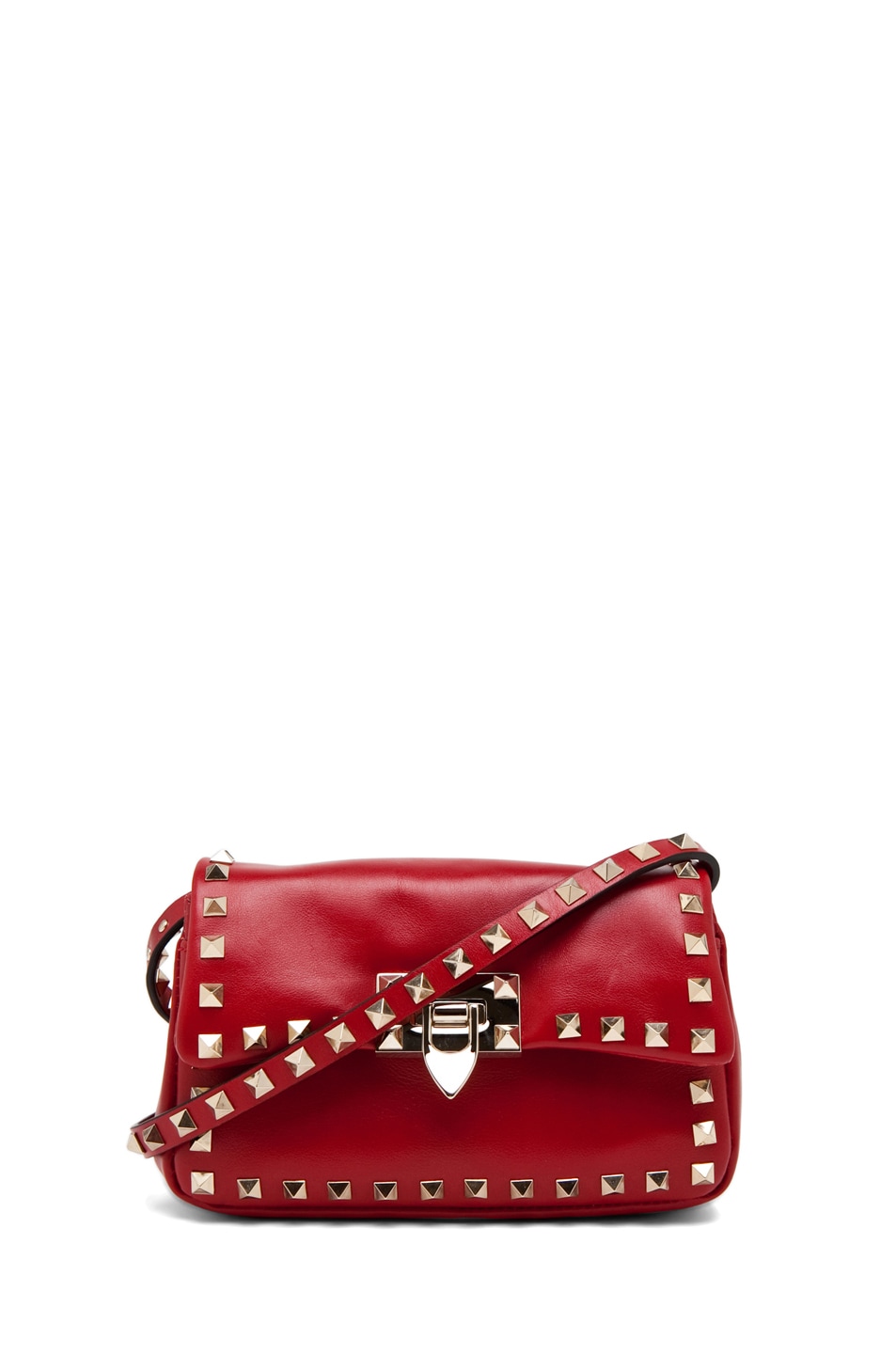 Valentino Rockstud Flap Bag in Red | FWRD