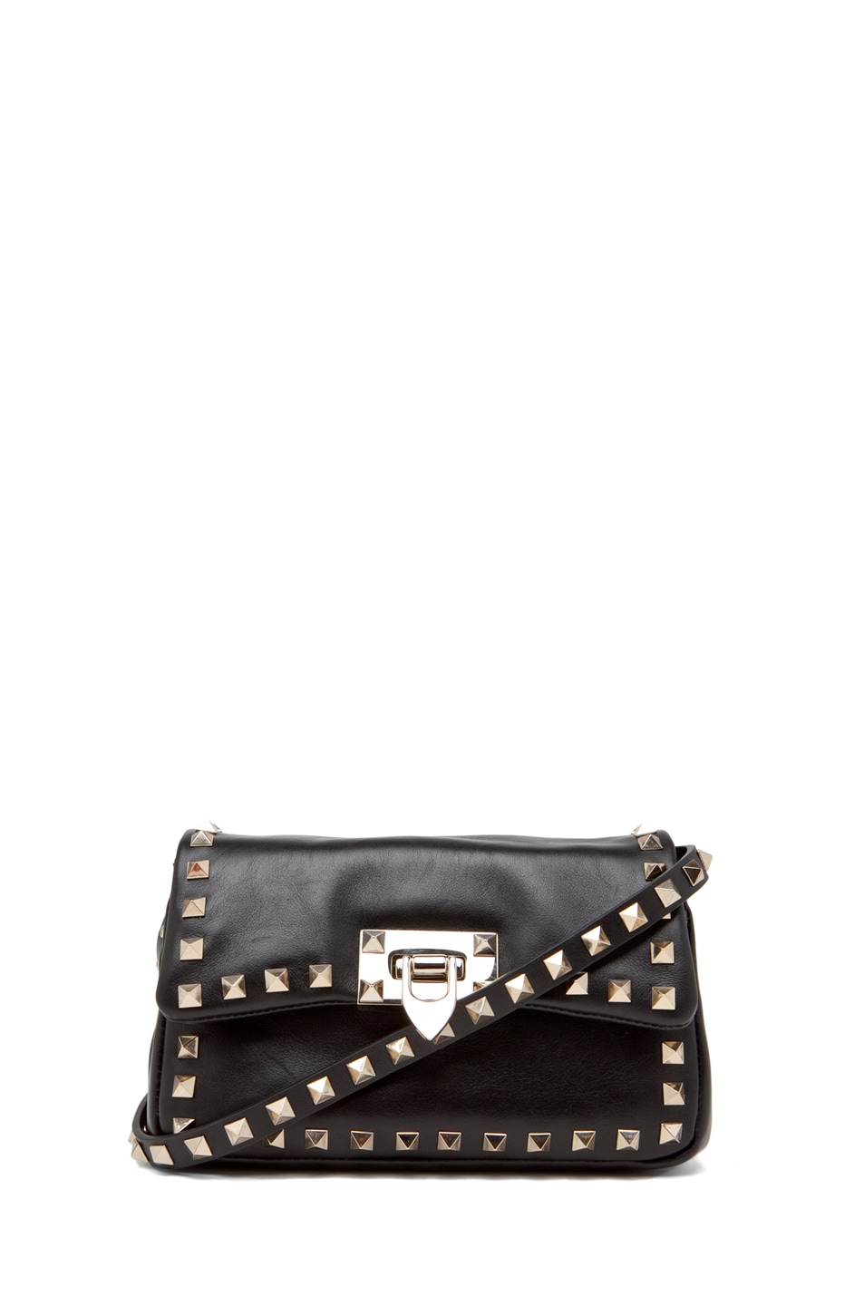 Valentino Rockstud Flap Bag in Black | FWRD