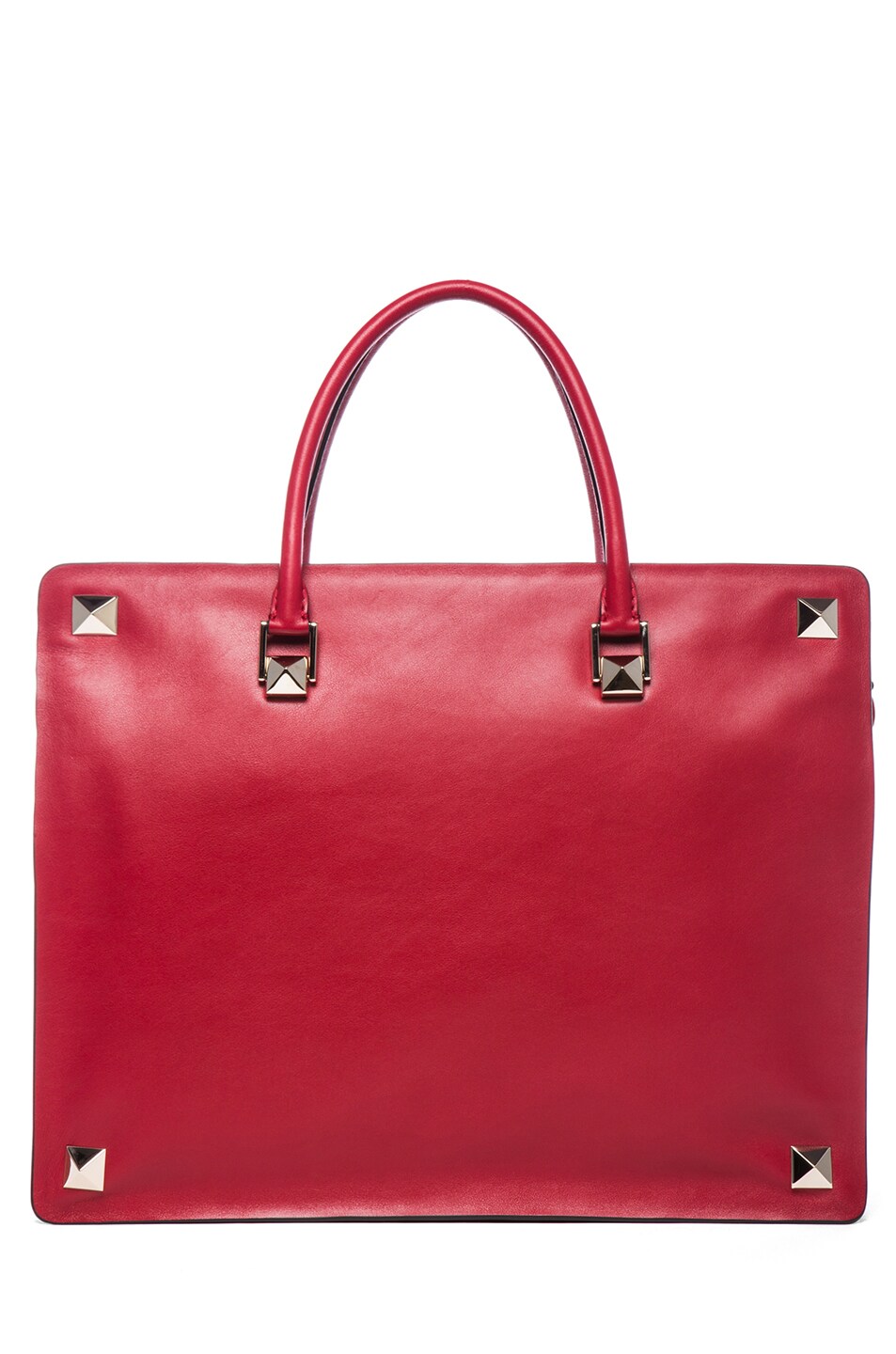 Image 1 of Valentino Garavani Rockstud Double Handle Bag in Red