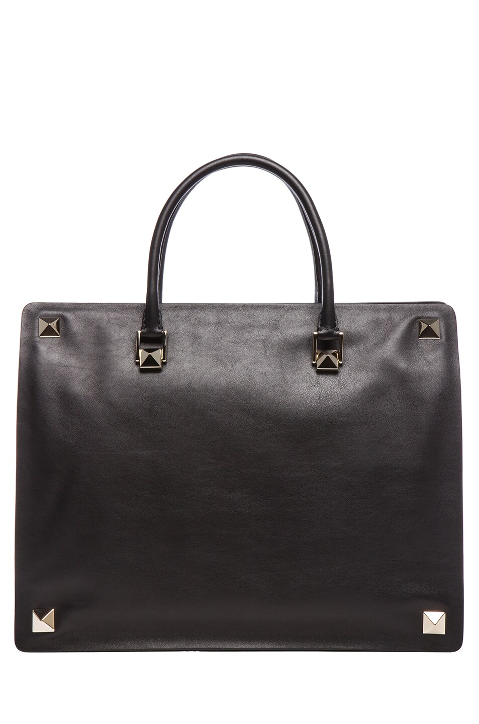 Image 1 of Valentino Garavani Rockstud Double Handle Bag in Black