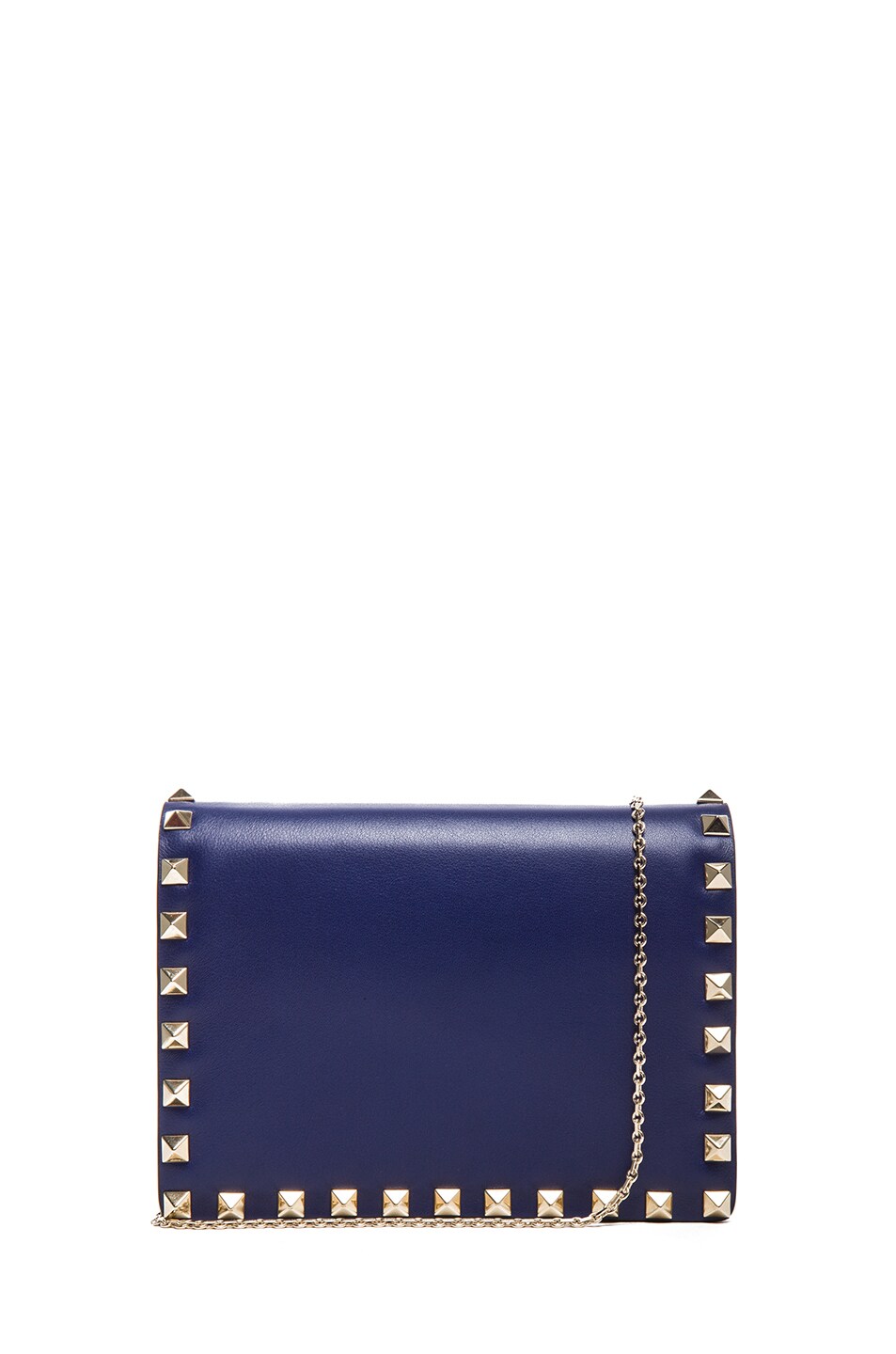 Image 1 of Valentino Garavani Small Rockstud Flap Bag with Chain in Blue China