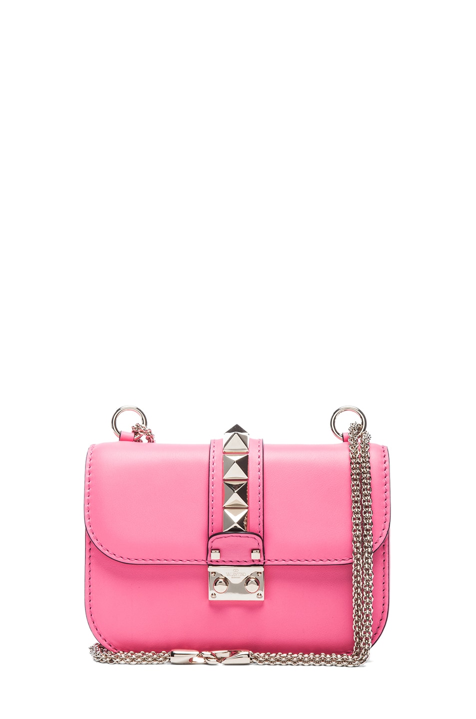 Image 1 of Valentino Garavani Small Lock Flap Bag in Fluorescent Pink