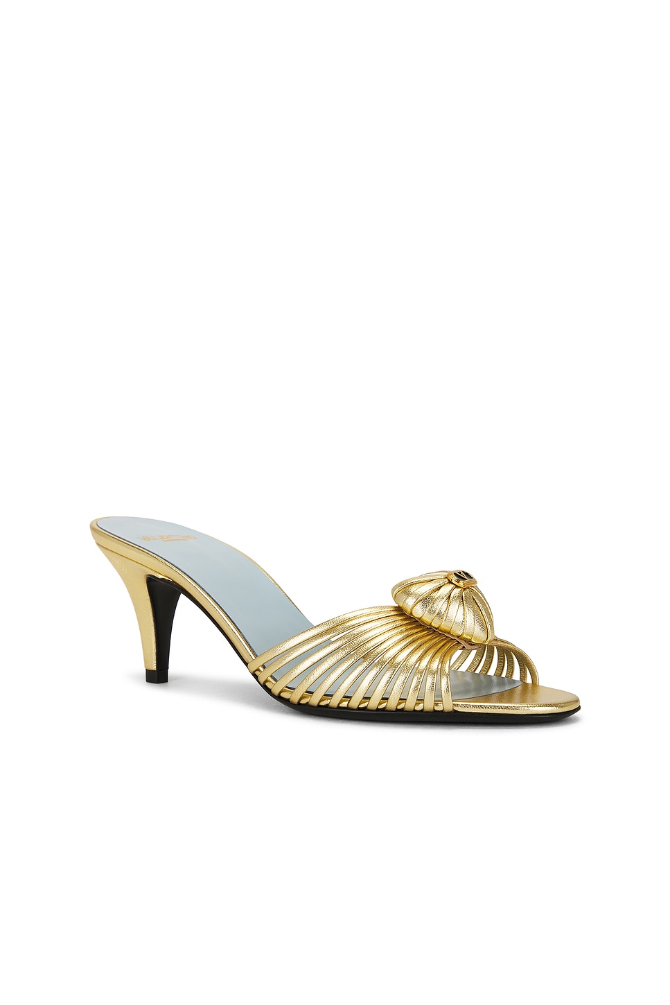 Valentino Royal Heart Mule In Gold