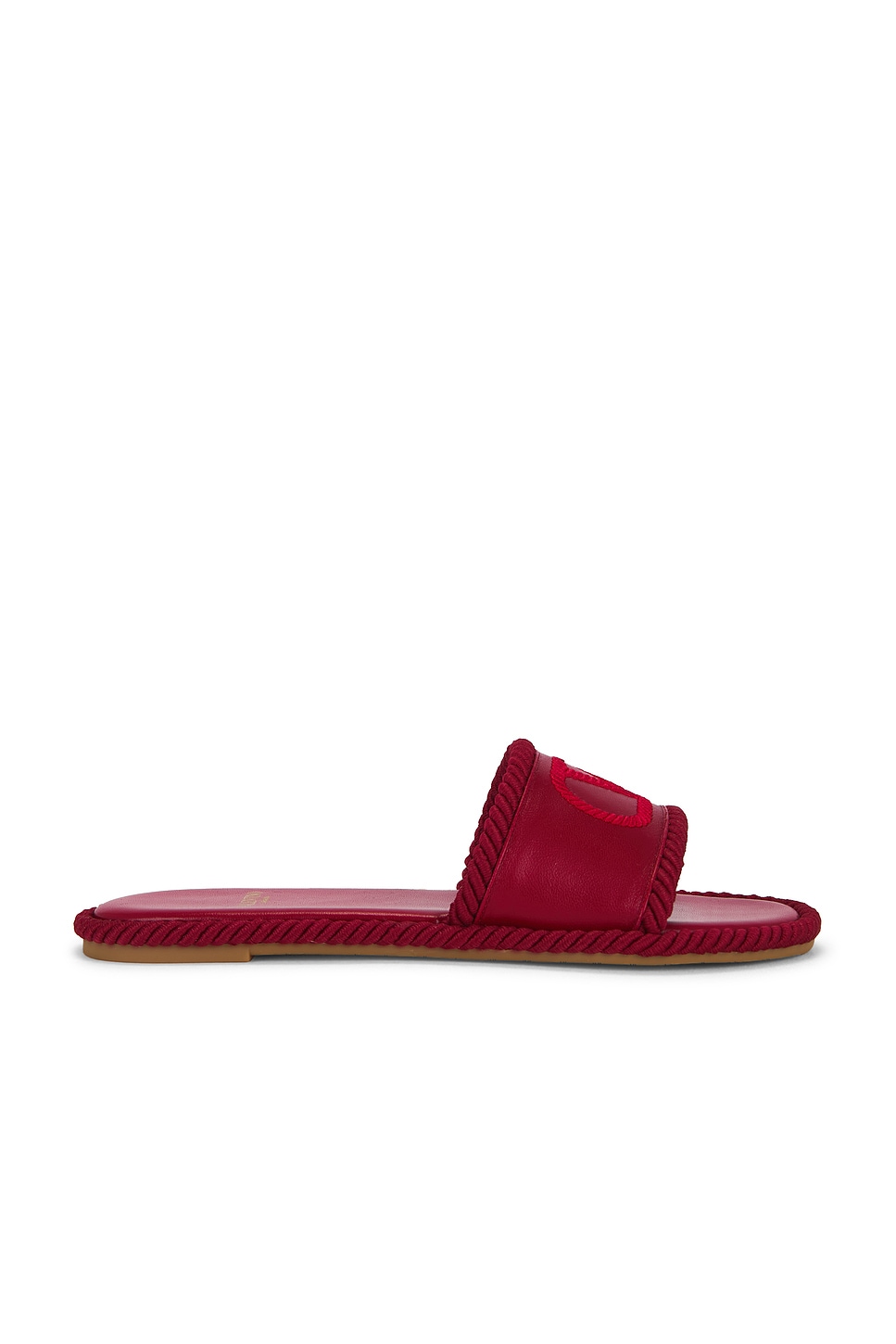 Valentino Garavani V Logo Torchon Slide Espadrilles In Red