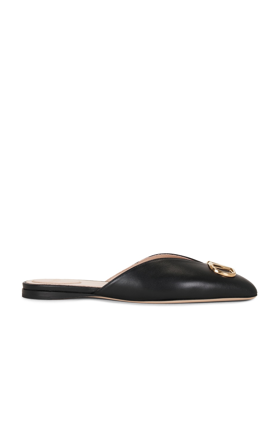 Valentino Garavani V Logo Signature Nappa Mule Flat in Black