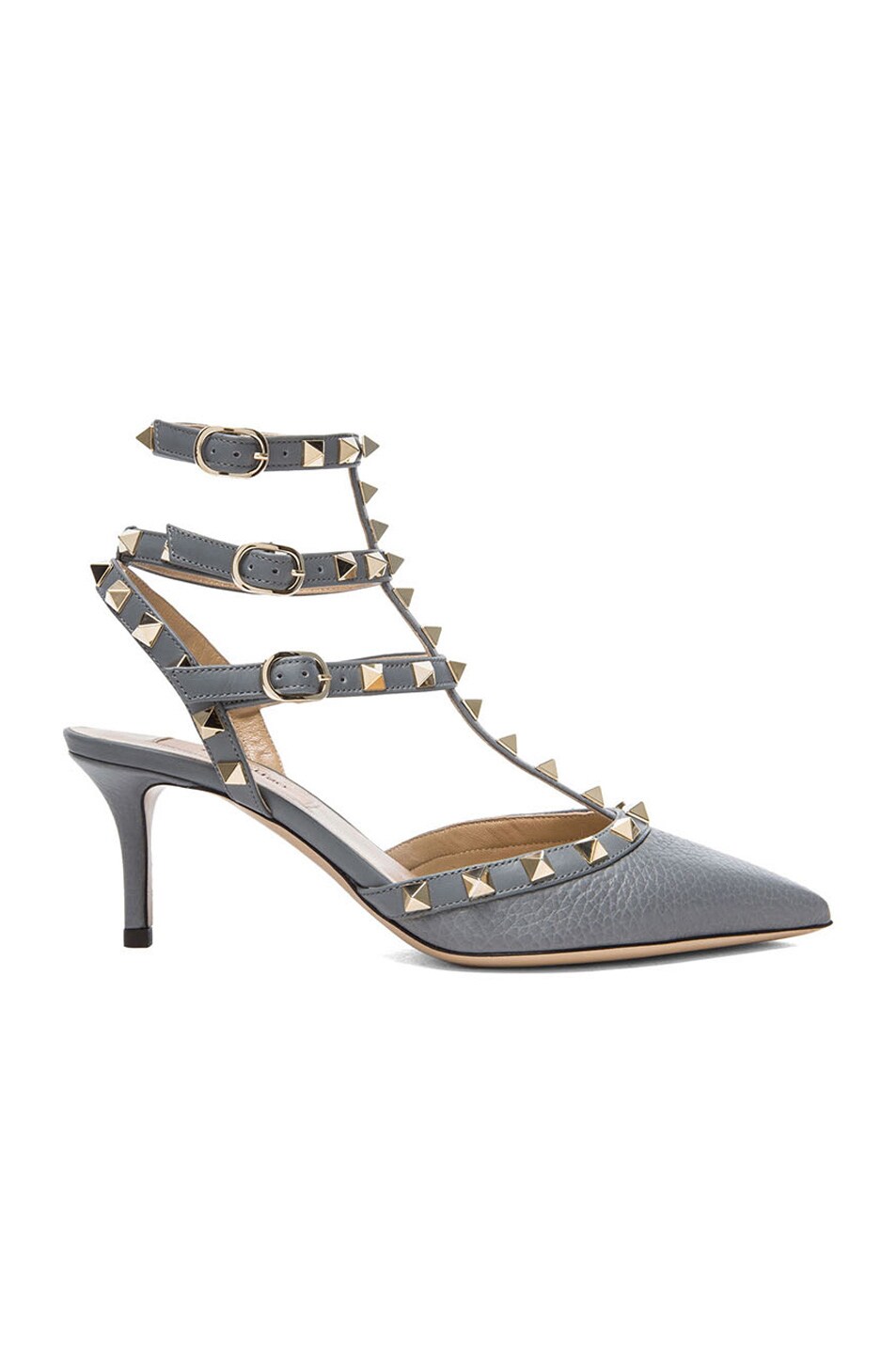 Image 1 of Valentino Garavani Rockstud Leather Slingbacks T.65 in Blue Grey