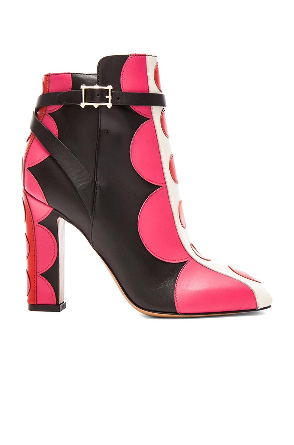 Image 1 of Valentino Garavani Carmen Leather Booties in Pink Multi