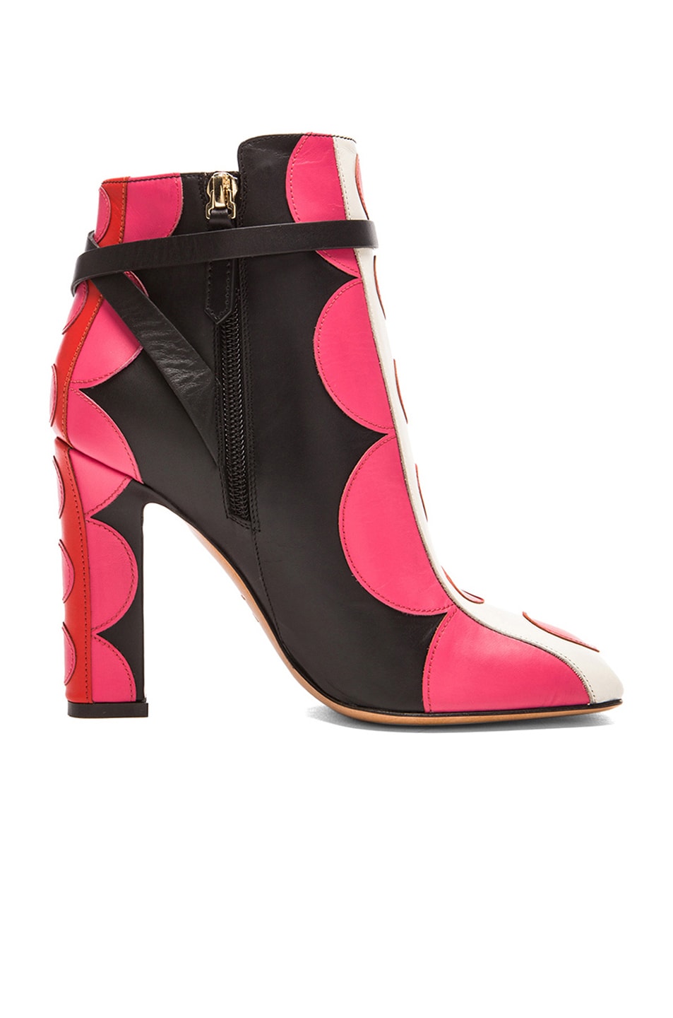 Valentino Garavani Carmen Leather Booties in Pink Multi | FWRD
