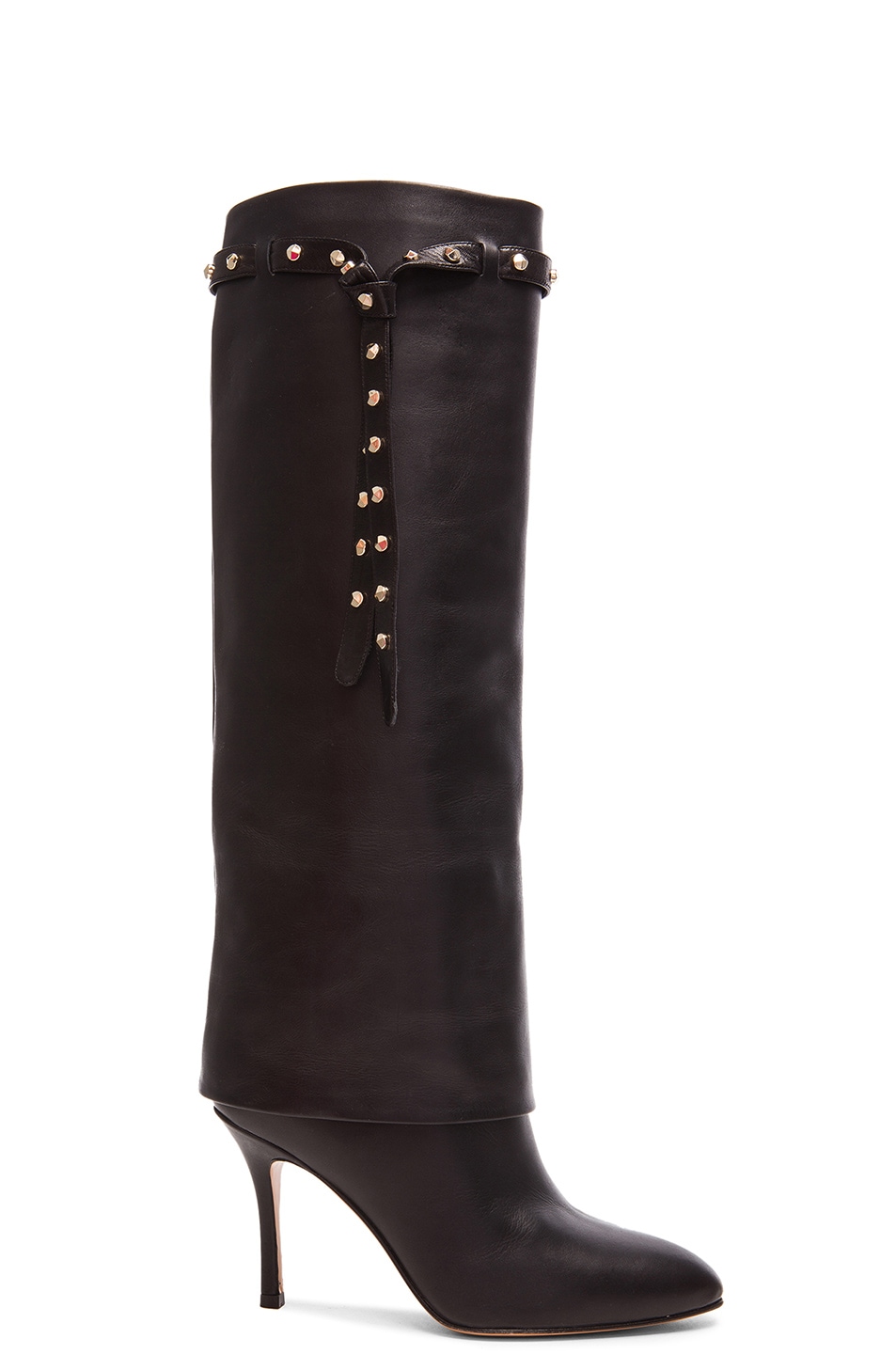 Image 1 of Valentino Garavani Knee High Leather Boots in Black
