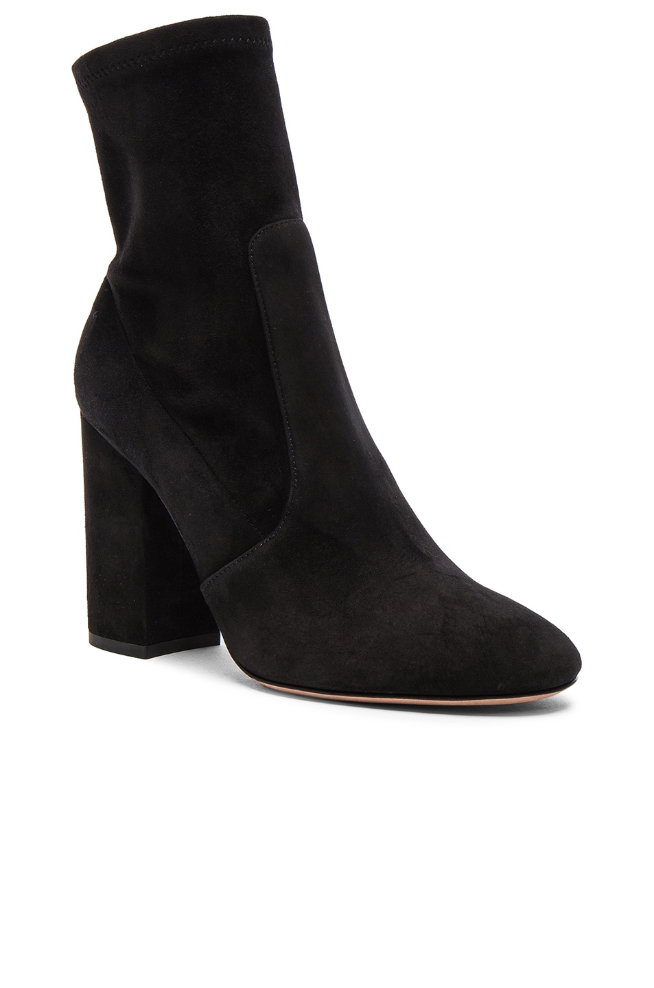 Valentino Garavani Suede Booties in Nero | FWRD