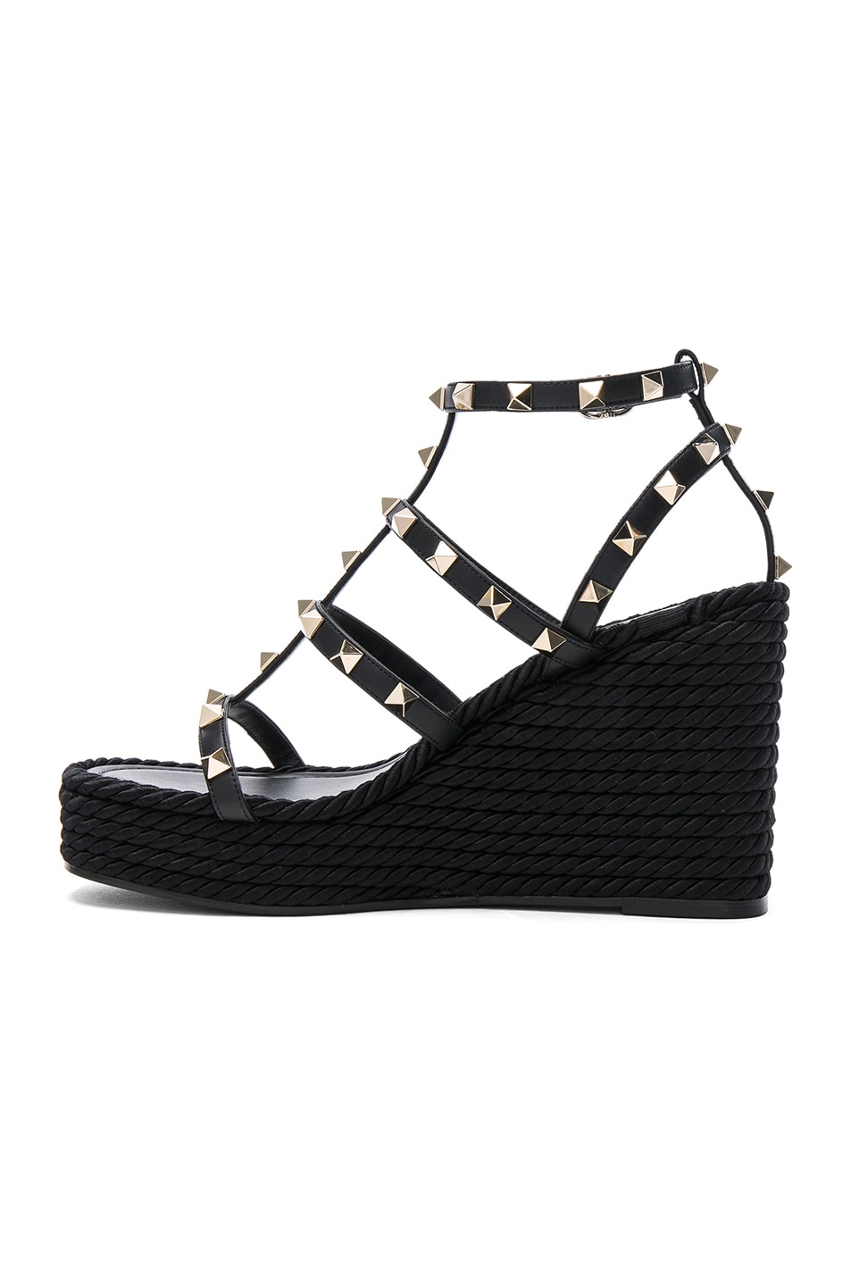 valentino black wedges