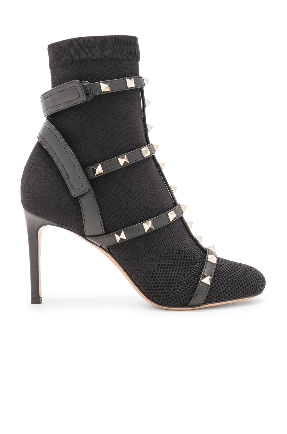 Image 1 of Valentino Garavani Rockstud Bodytech Caged Ankle Boots in Black