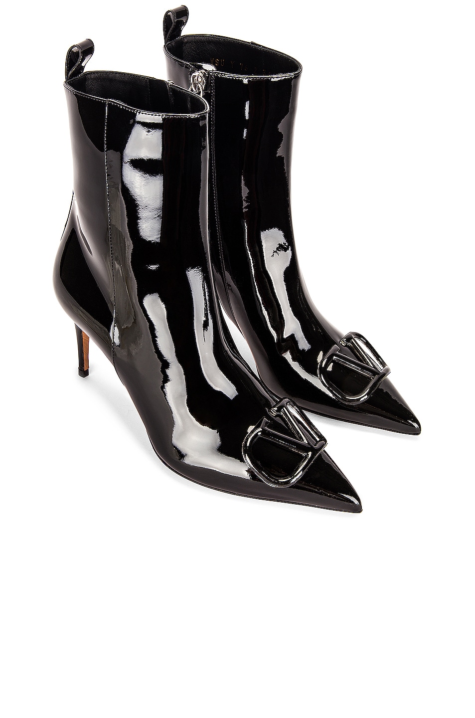 Image 1 of Valentino Garavani Patent Leather V Boots in Black