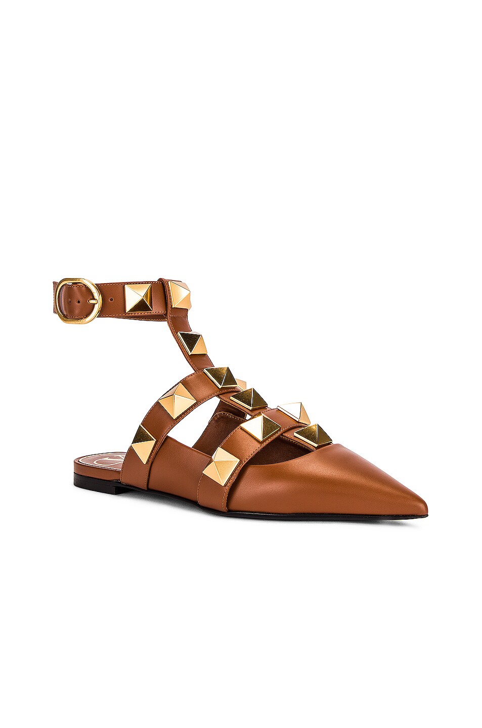 Valentino Garavani Roman Stud Ballerina Flats in Selleria | FWRD