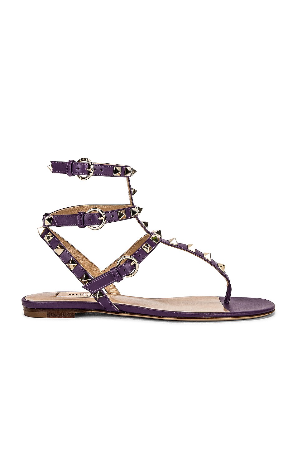 Image 1 of Valentino Garavani Rockstud Thong Sandals in Violet