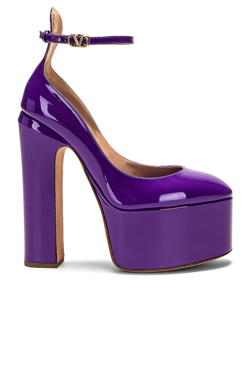 Image 1 of Valentino Garavani Ankle Strap Platform Heels in Electric Violet
