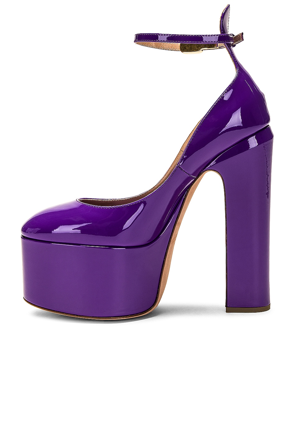 Valentino Garavani Ankle Strap Platform Heels in Electric Violet | FWRD