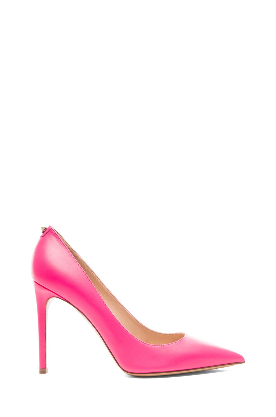 Image 1 of Valentino Garavani New Plain Leather Pumps T.100 in Fluo Pink