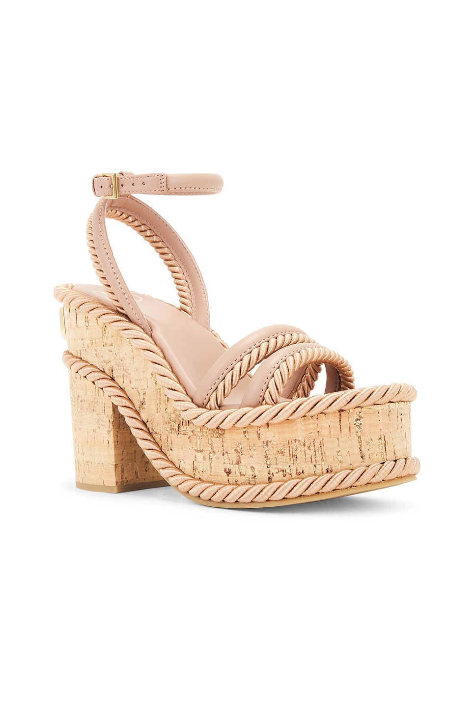 Shop Valentino V Logo Summerblocks Espadrille Wedge Heel In Rose Cannelle