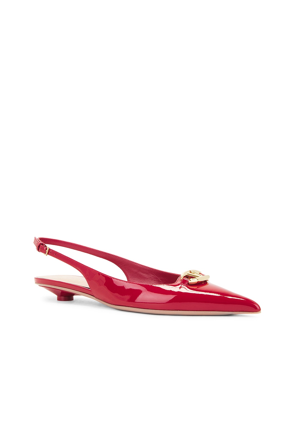 Shop Valentino V Logo The Bold Edition Sling Back In Rosso V