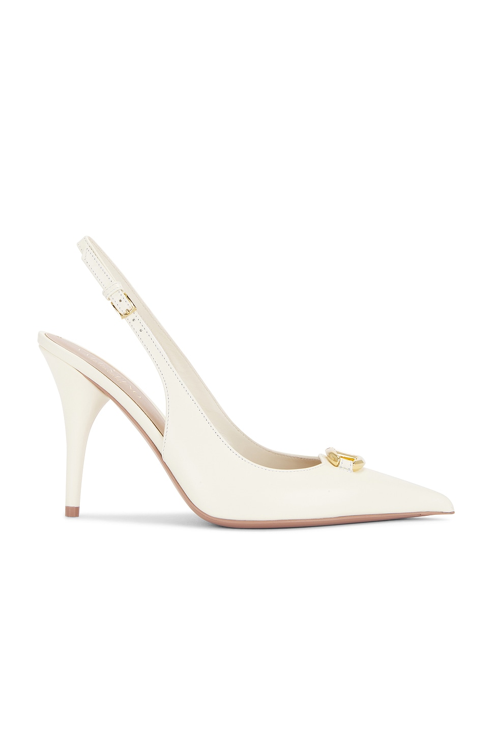 Image 1 of Valentino Garavani V Logo 100 The Bold Edition Pump Heel in Ivory